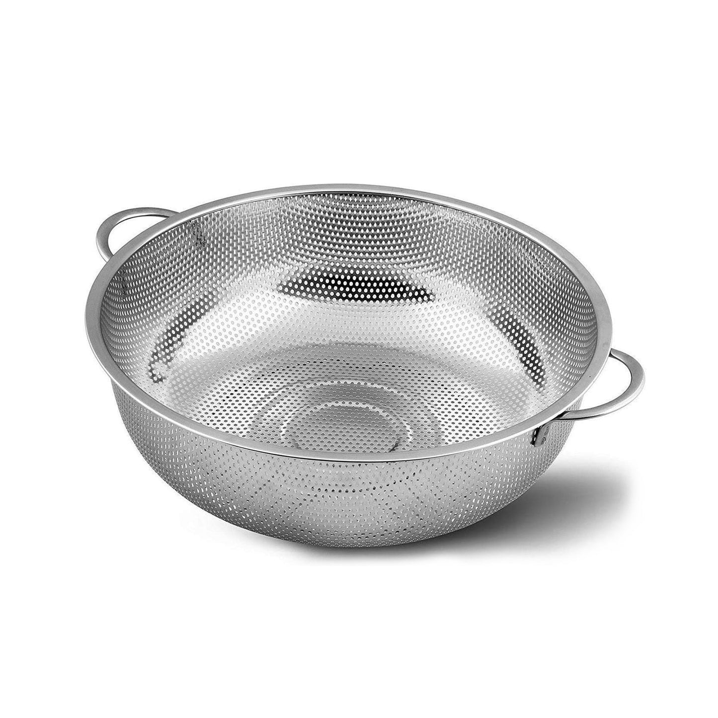Stainless Steel Colander with Handle, Large Metal Mesh Basket Strainer for Pasta, Spaghetti, Berry, Veggies, Fruits, Kitchen Food Colander, Safe (1 pc / 25.5 cm) - infinityexculsivestore.com