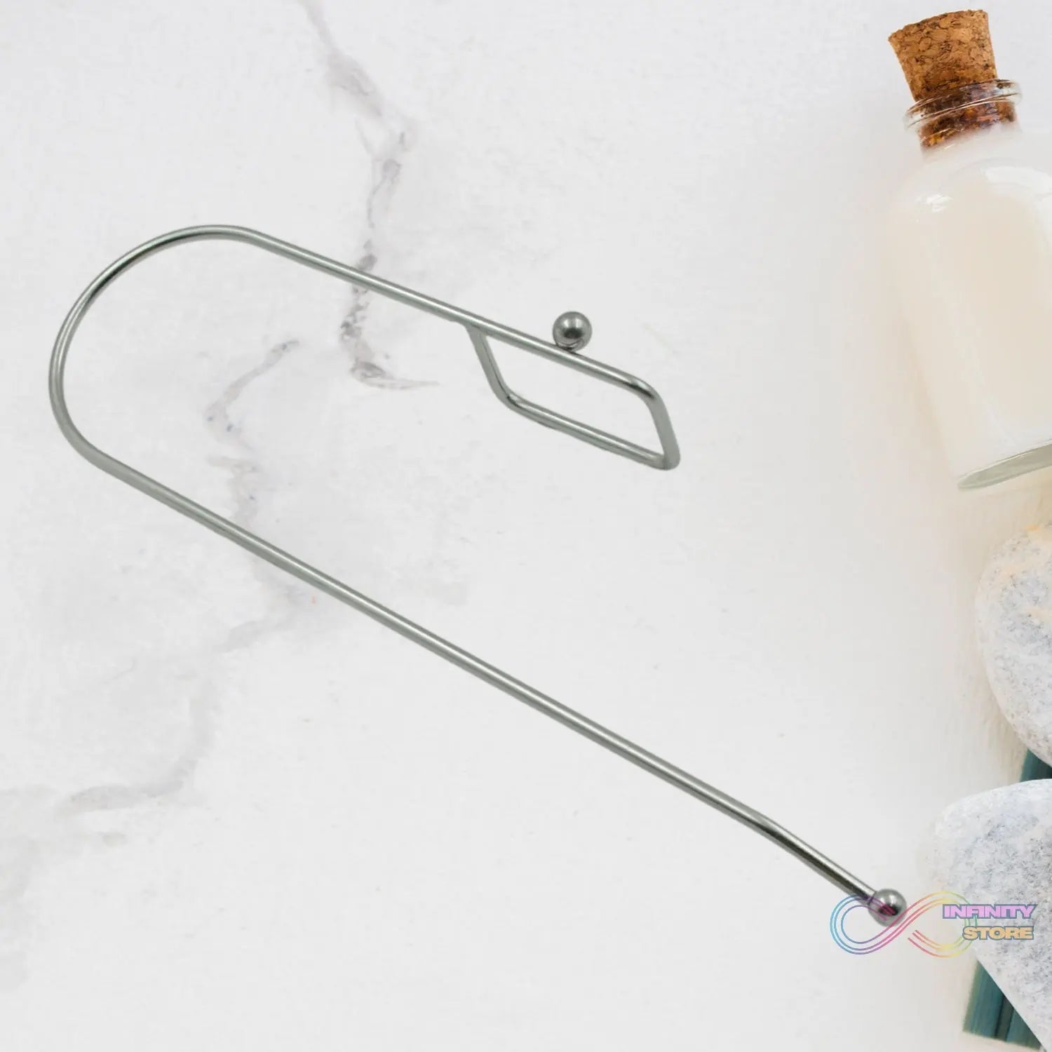 Stainless Steel Drill Free Self - Adhesive Paper Roll Holder Tissue Paper Stand Towel Bar Hanger Kitchen Towel Holder for Kitchen Bathroom Toilet (Pack of 1) - infinityexculsivestore.com