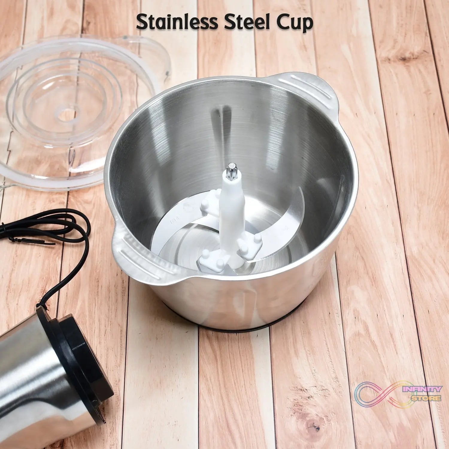 Stainless Steel Electric Meat Grinders with Bowl Heavy for Kitchen Food Chopper, Meat, Vegetables, Onion , Garlic Slicer Dicer, Fruit & Nuts Blender (3L) - infinityexculsivestore.com