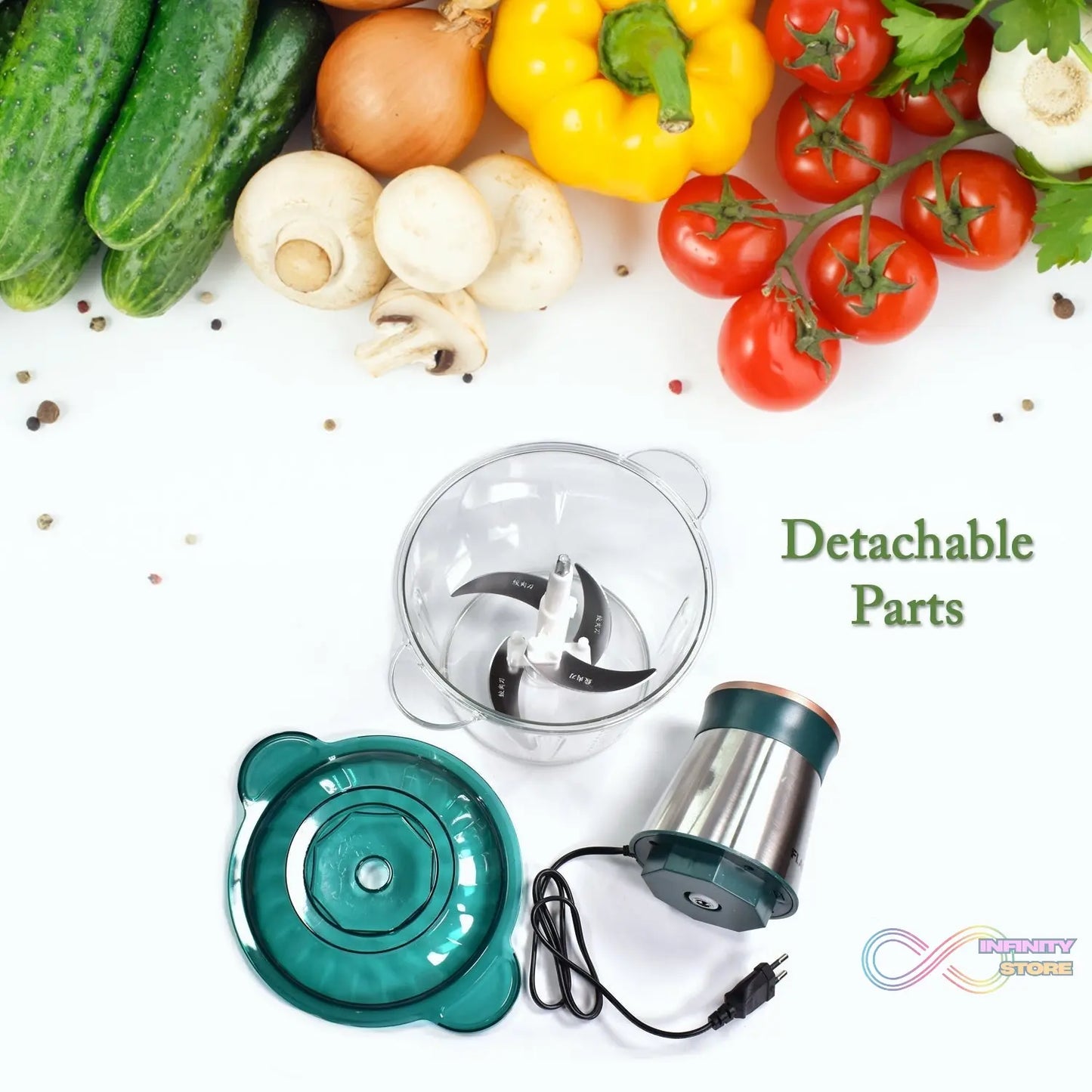 Stainless steel meat grinder with bowl for easy food preparation