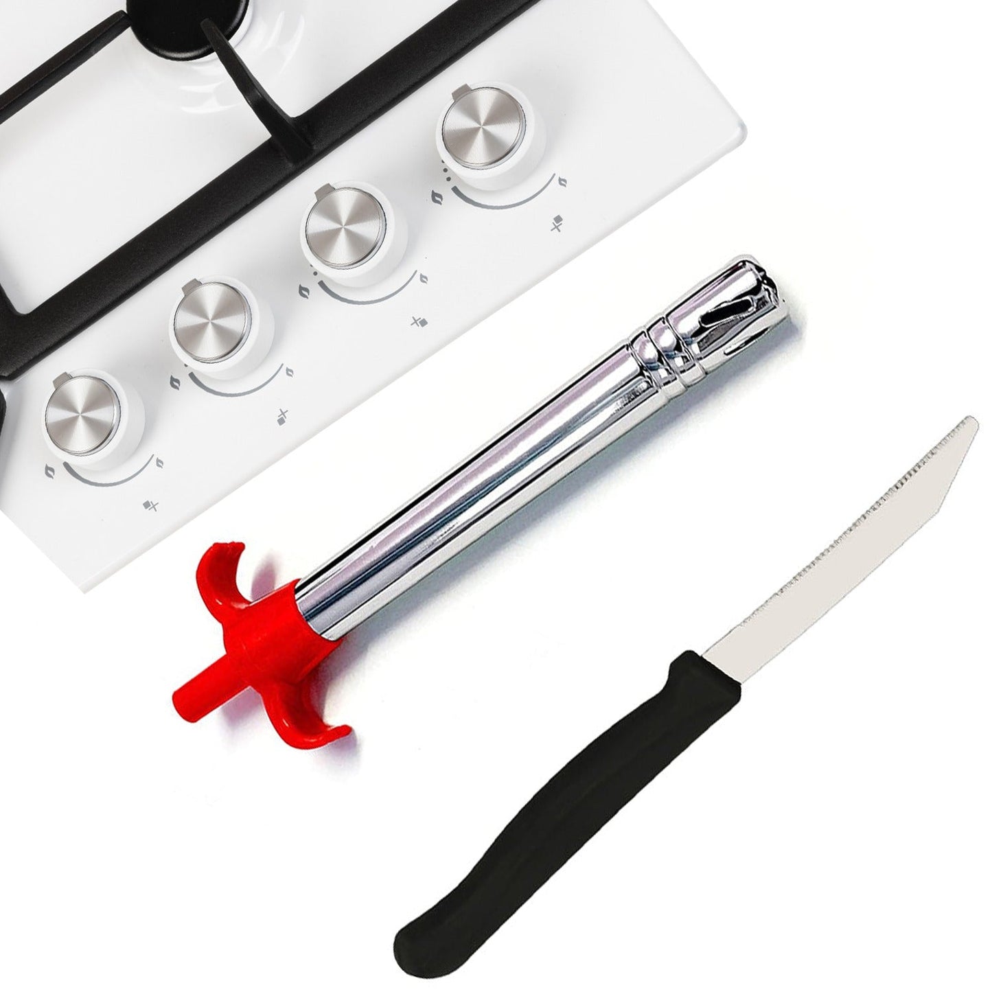 Stainless Steel Electronic Gas Lighter and Knife (2 in 1) - infinityexculsivestore.com