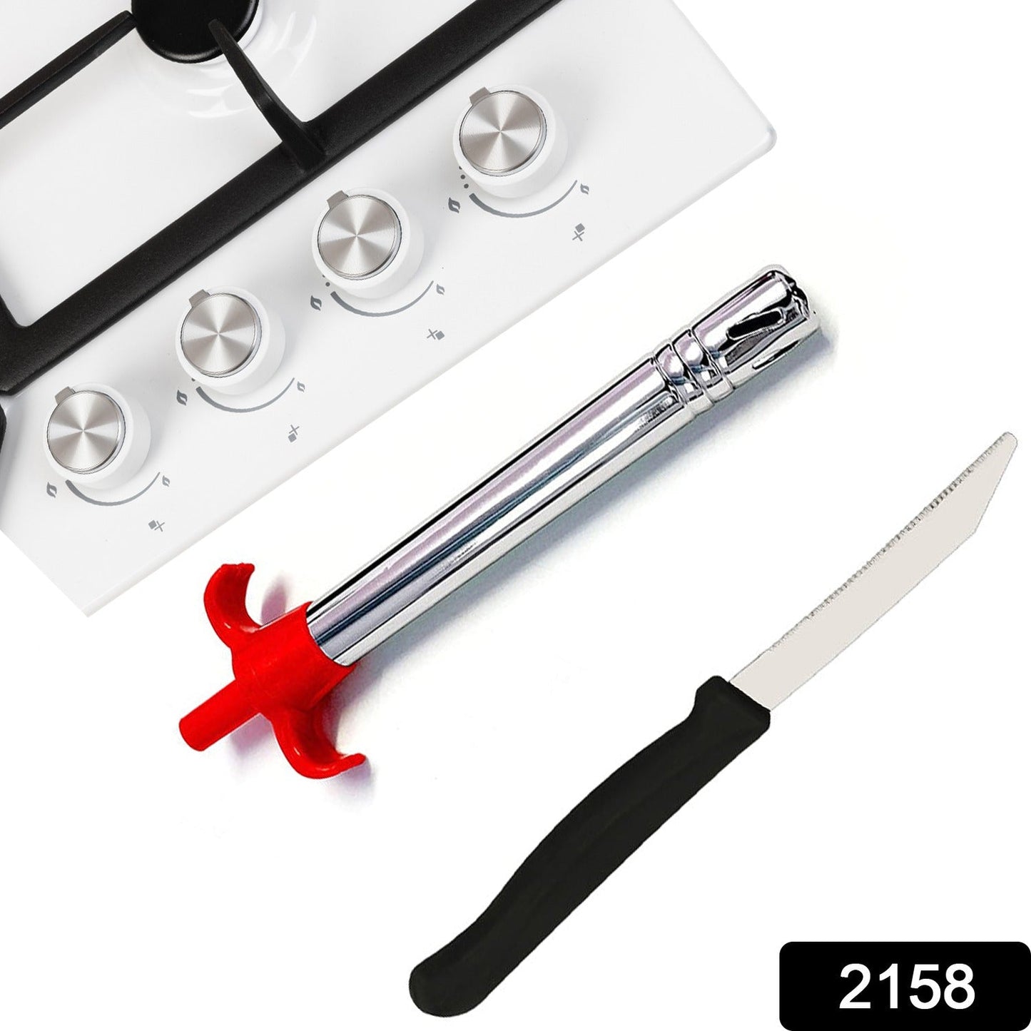 Stainless Steel Electronic Gas Lighter and Knife (2 in 1) - infinityexculsivestore.com
