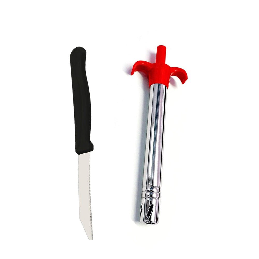 Stainless Steel Electronic Gas Lighter and Knife (2 in 1) - infinityexculsivestore.com
