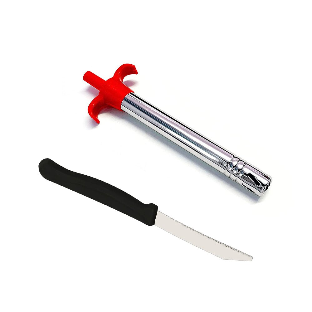 Stainless Steel Electronic Gas Lighter and Knife (2 in 1) - infinityexculsivestore.com