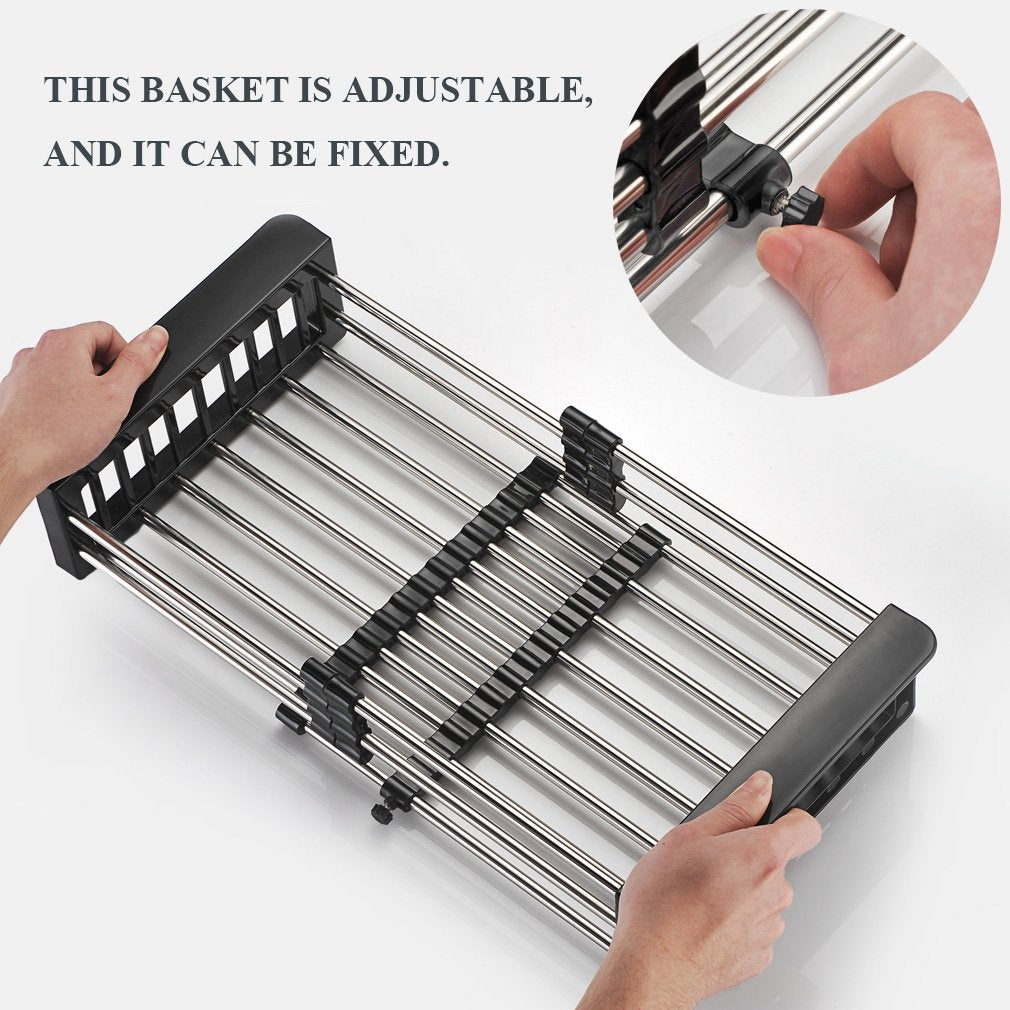Stainless Steel Expandable Kitchen Sink Dish Drainer - infinityexculsivestore.com