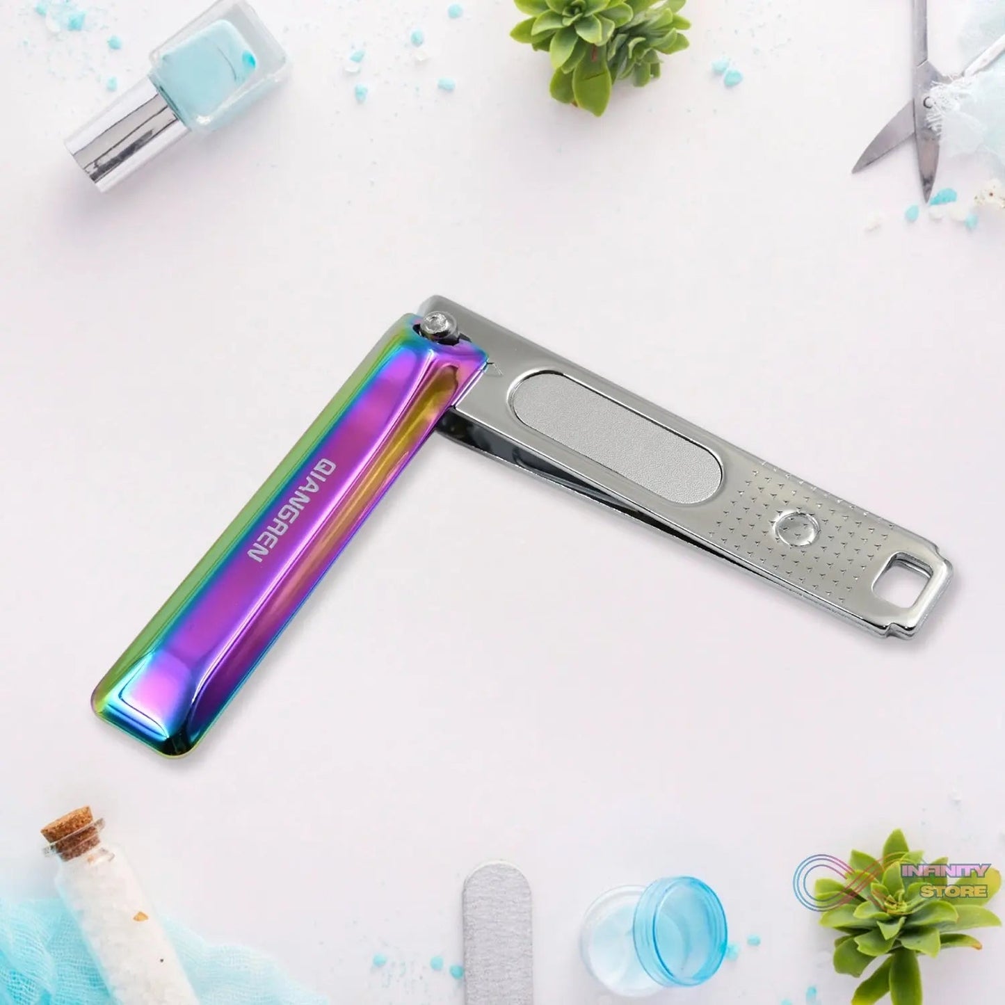 Stainless Steel Folding Portable Large Nail Clippers with Nail File (1 Pc / Mix Design) - infinityexculsivestore.com