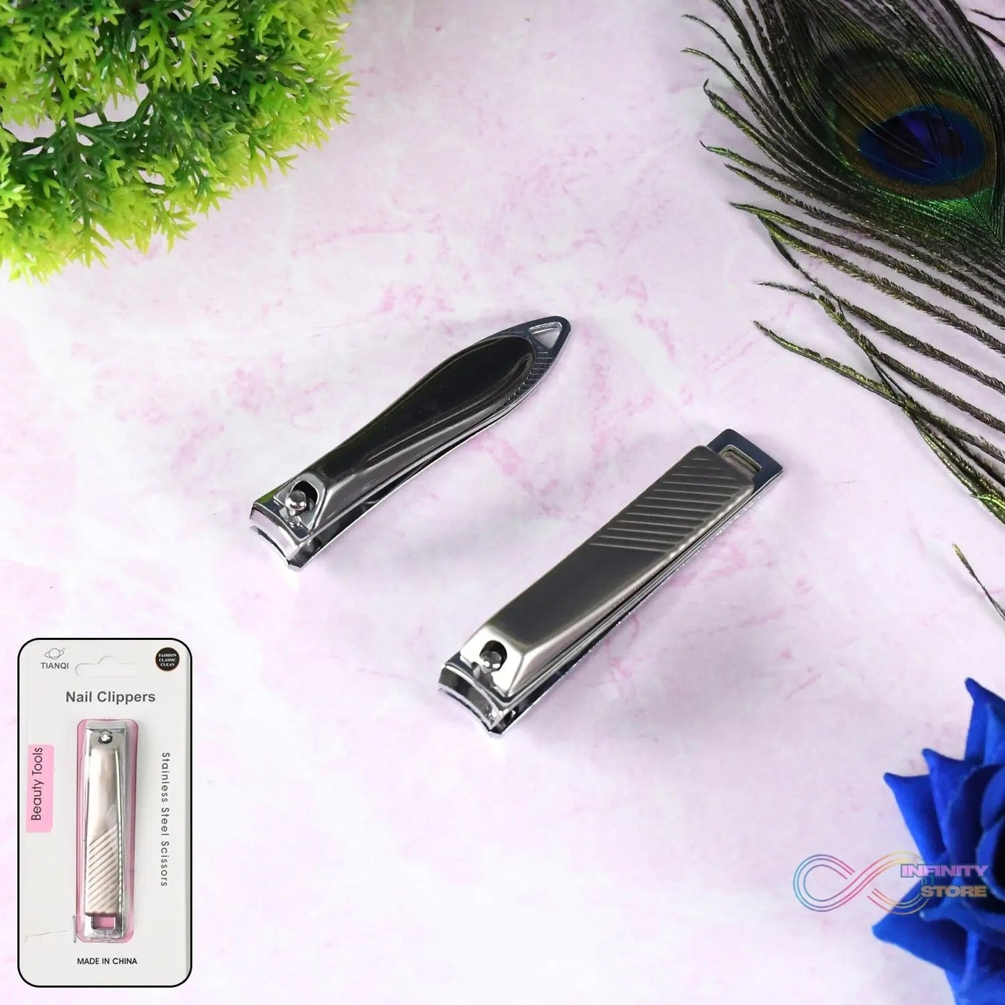 Stainless Steel Folding Portable Large Nail Clippers with Nail File (1 Pc / Mix Design) - infinityexculsivestore.com