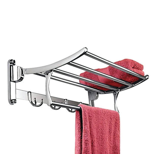 Stainless Steel Folding Towel Rack Cum Towel Bar 18 Inch - infinityexculsivestore.com