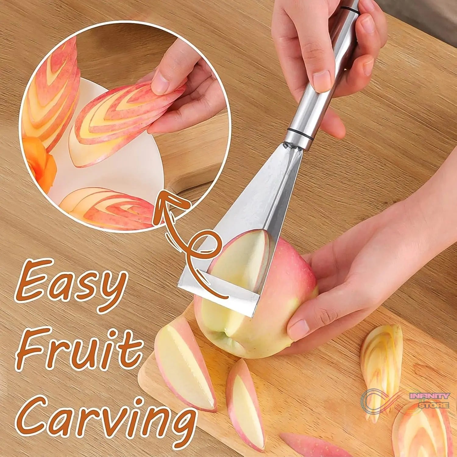 Stainless Steel Fruit Carving Knife - V Shape Channel Knife Tool (1 Pc) - infinityexculsivestore.com