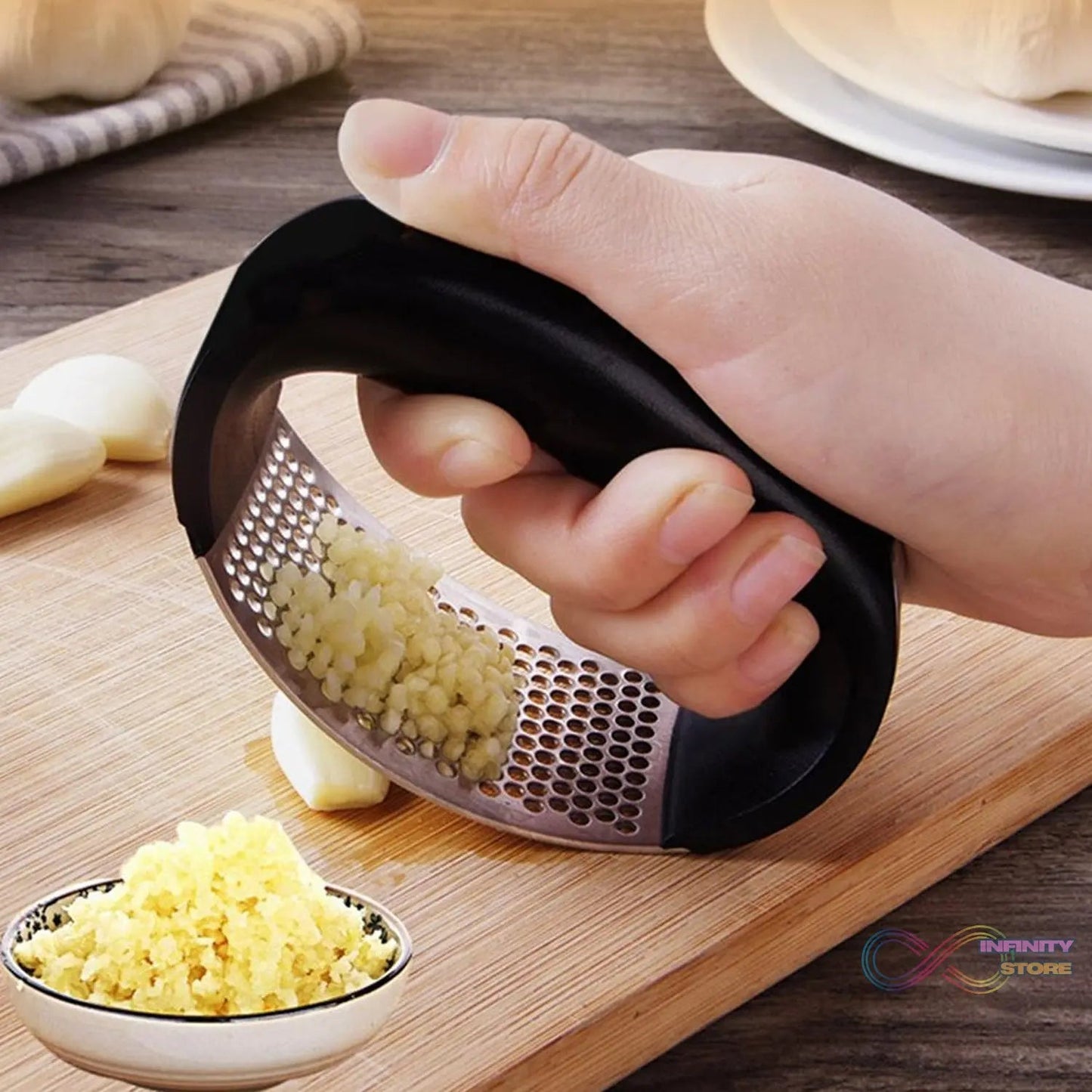 Stainless Steel Garlic Press Crusher for Kitchen - infinityexculsivestore.com