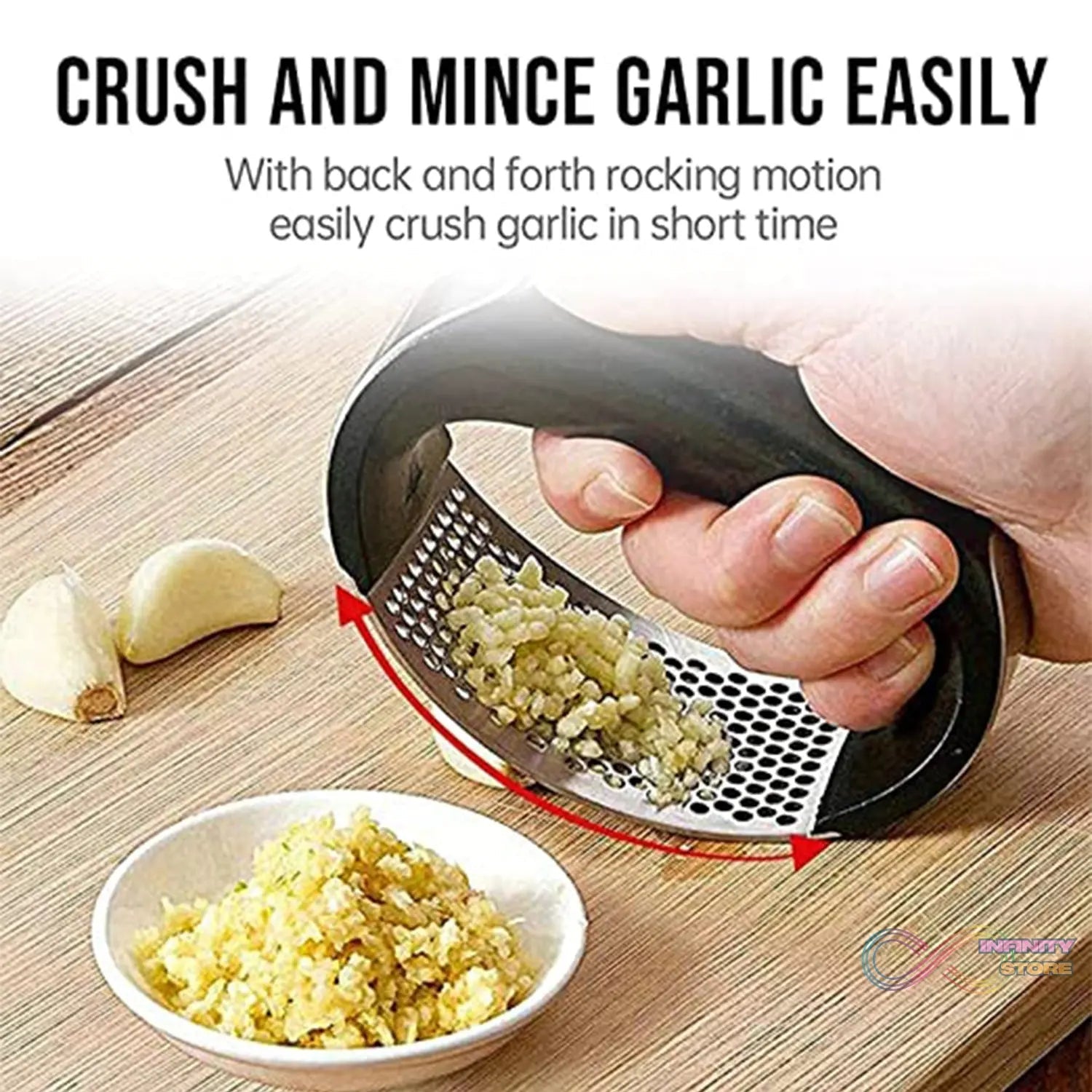 Stainless Steel Garlic Press Crusher for Kitchen - infinityexculsivestore.com