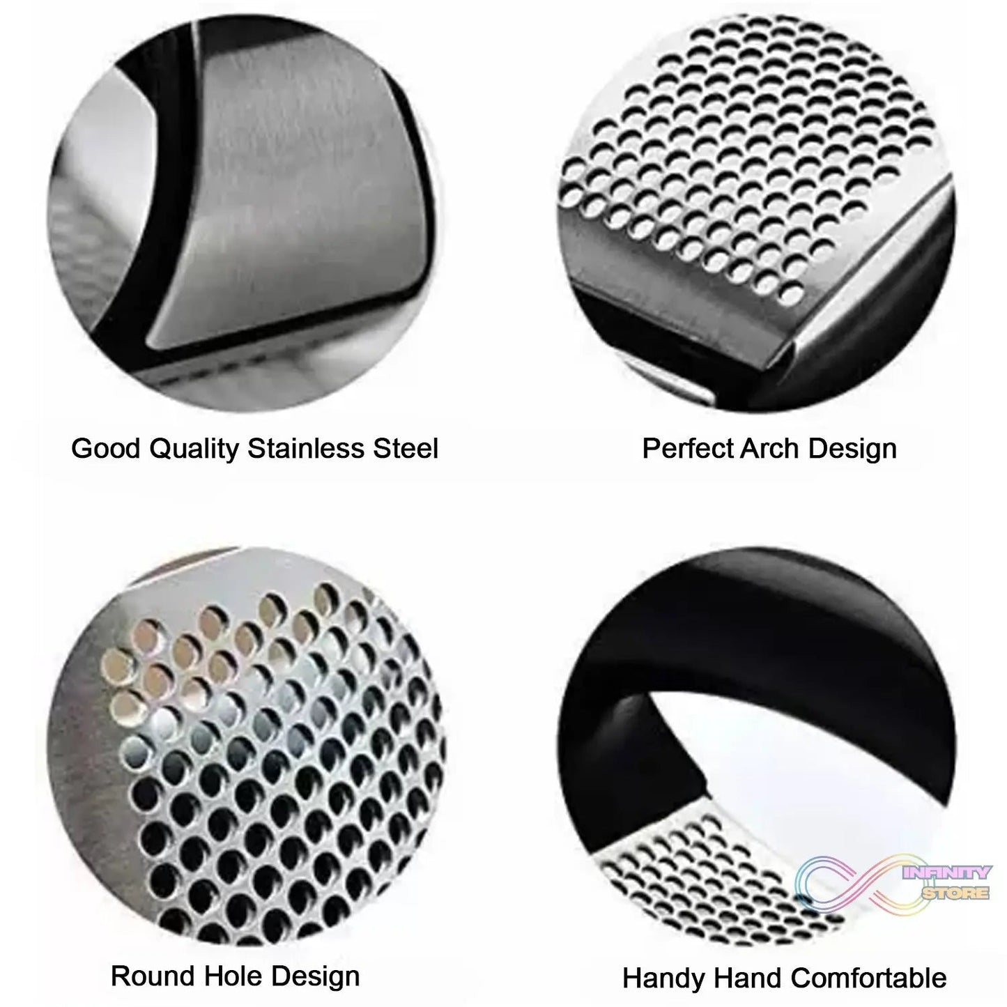 Stainless Steel Garlic Press Crusher for Kitchen - infinityexculsivestore.com