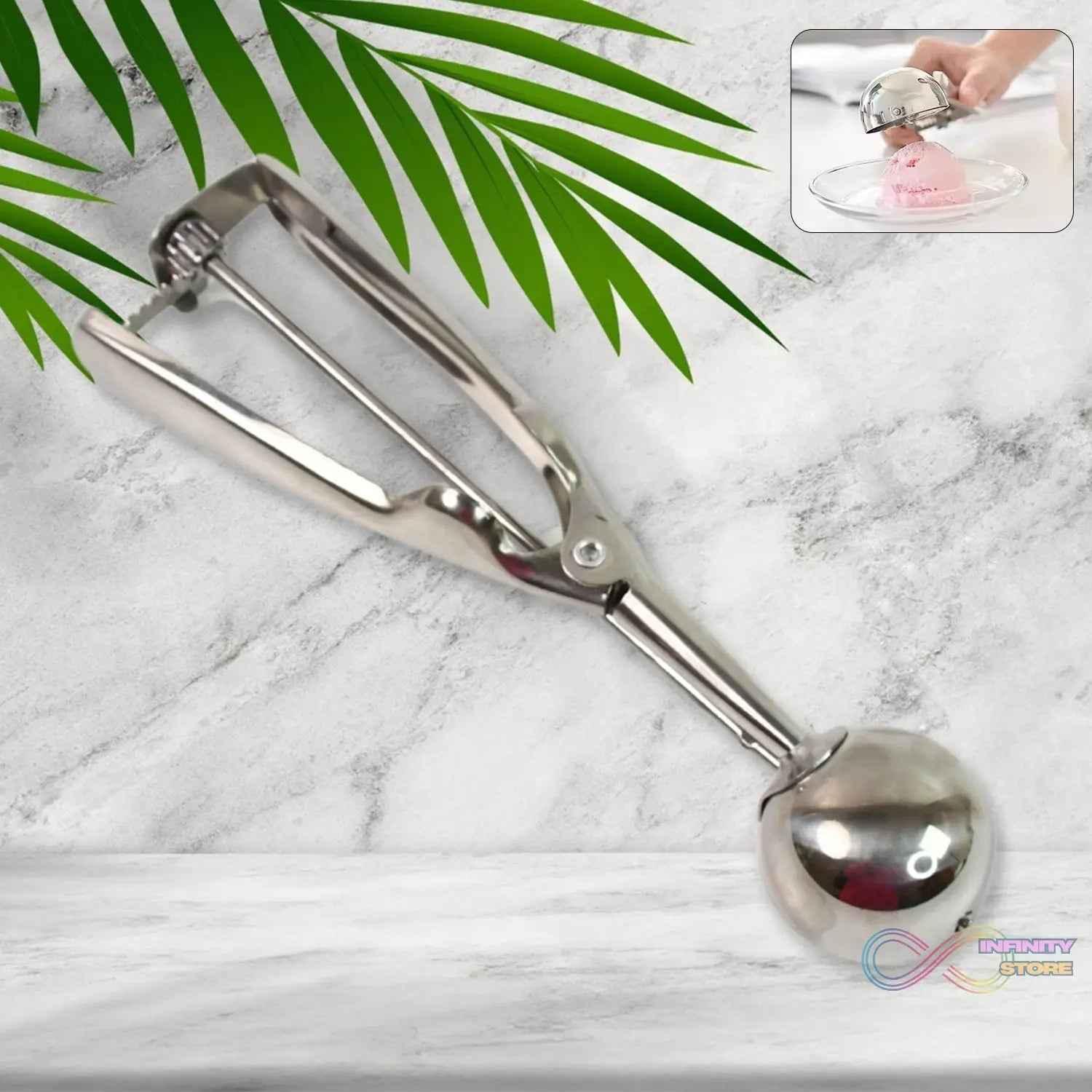 Stainless Steel Ice Cream Scoop (1 Pc) - infinityexculsivestore.com