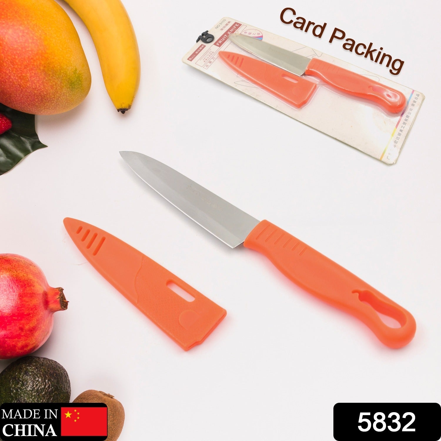 Stainless Steel Knife For Kitchen Use, Knife Set, Knife & Non - Slip Handle With Blade Cover Knife, Fruit, Vegetable,Knife Set (1 Pc) - infinityexculsivestore.com