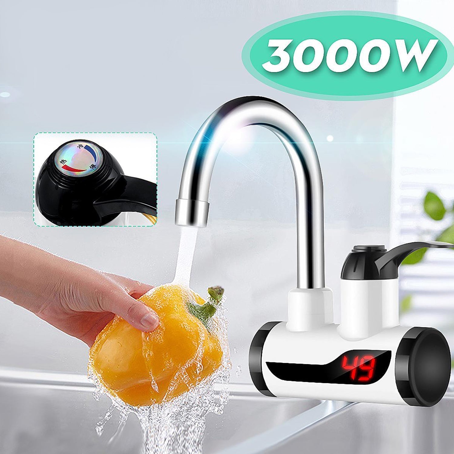 Stainless Steel LED Instant Heating Electric Water Tap - infinityexculsivestore.com