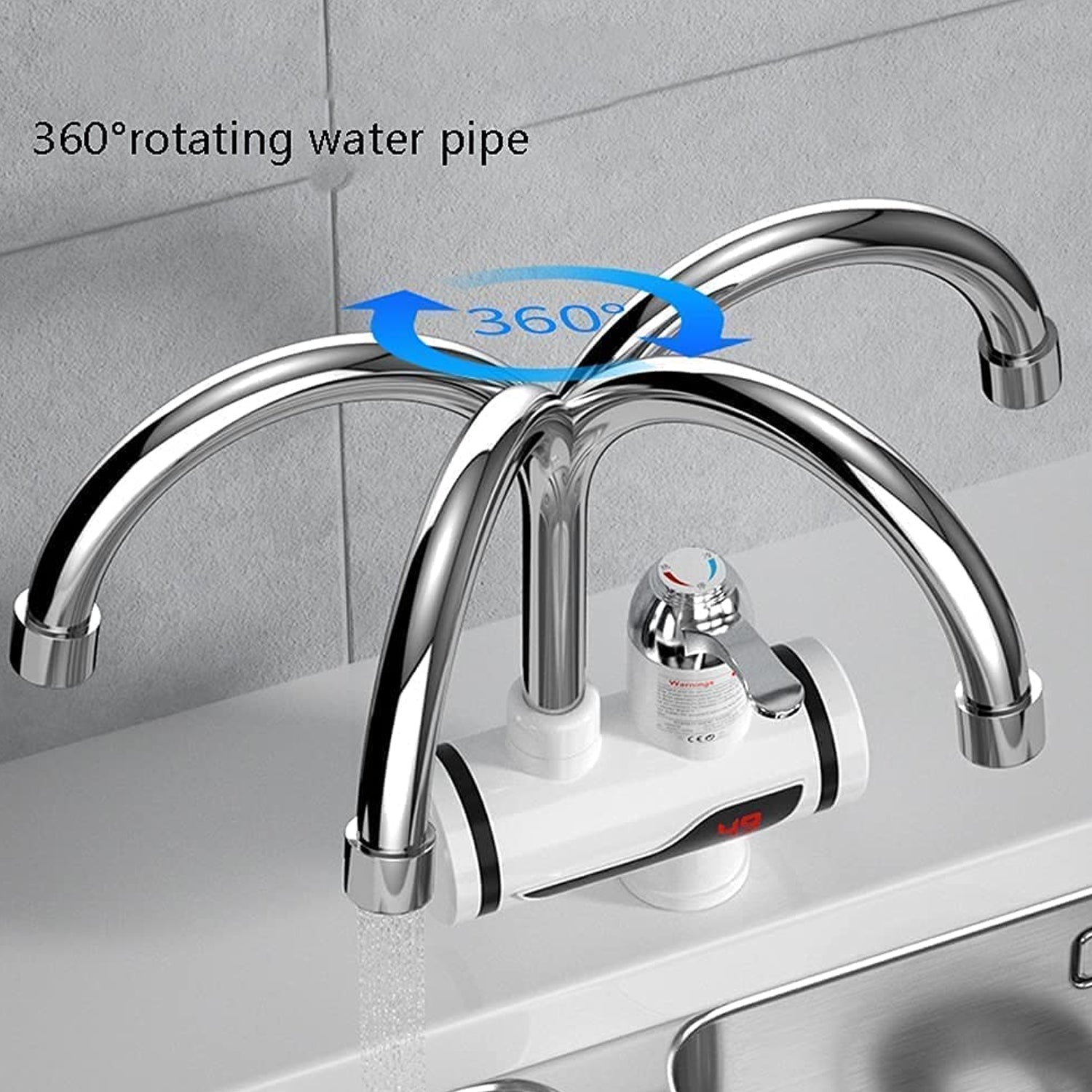 Stainless Steel LED Instant Heating Electric Water Tap - infinityexculsivestore.com