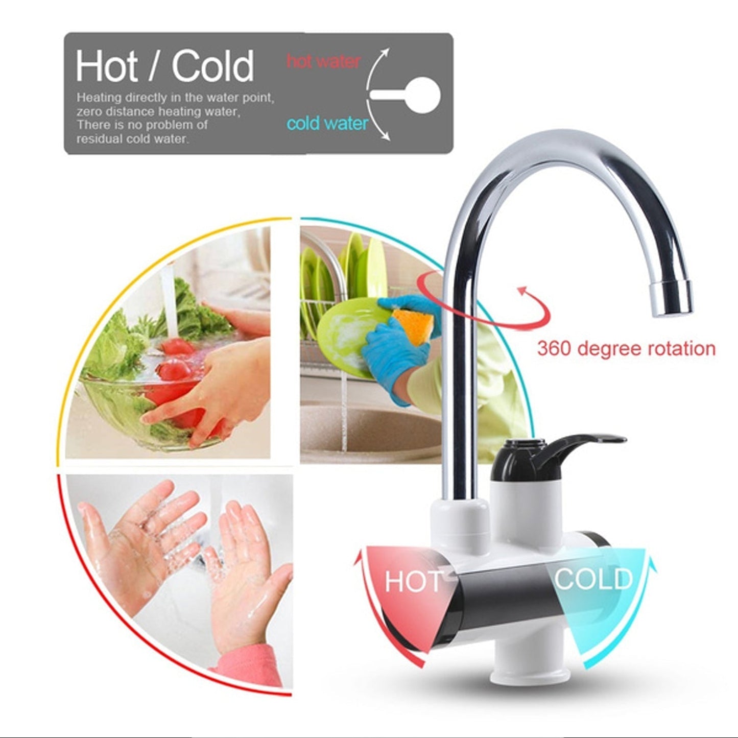 Stainless Steel LED Instant Heating Electric Water Tap - infinityexculsivestore.com