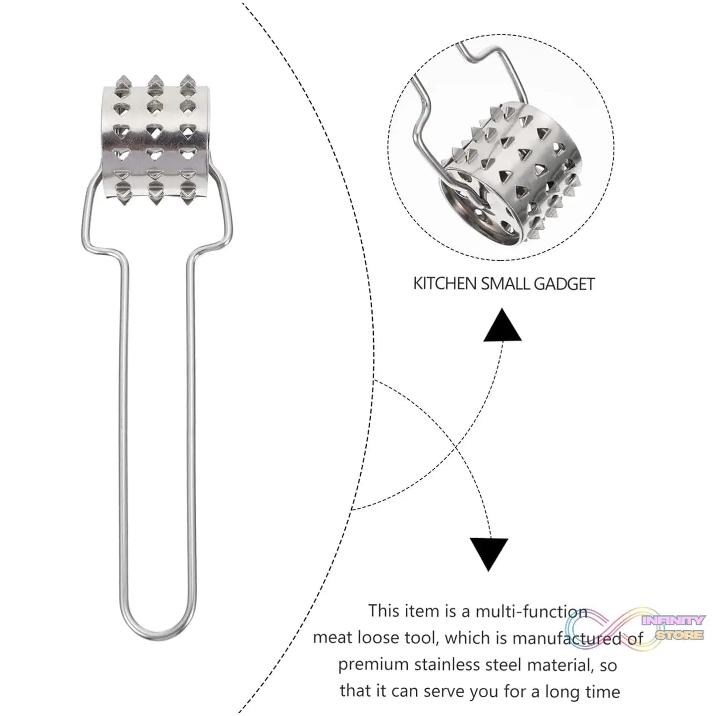 Stainless Steel Meat Tenderiser | Kitchen Multipurpose Hammer (1 Pc) - infinityexculsivestore.com