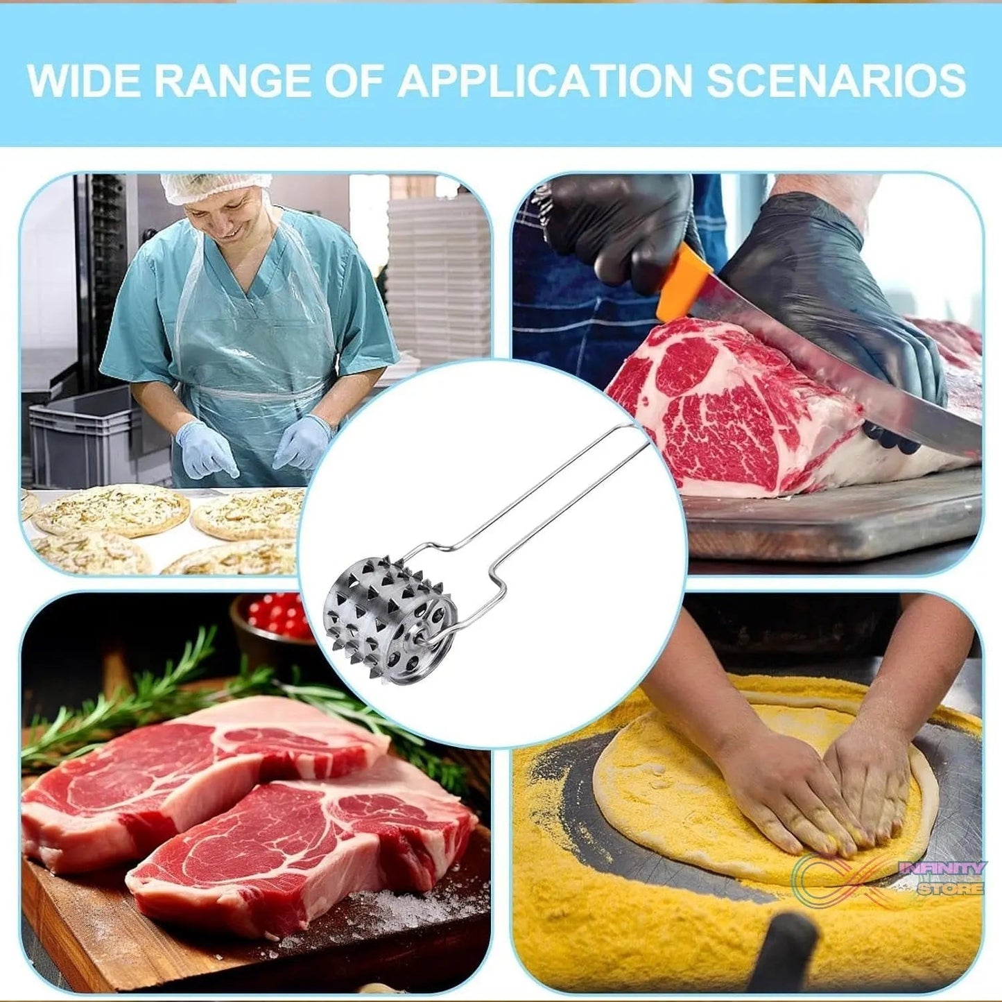 Stainless Steel Meat Tenderiser | Kitchen Multipurpose Hammer (1 Pc) - infinityexculsivestore.com