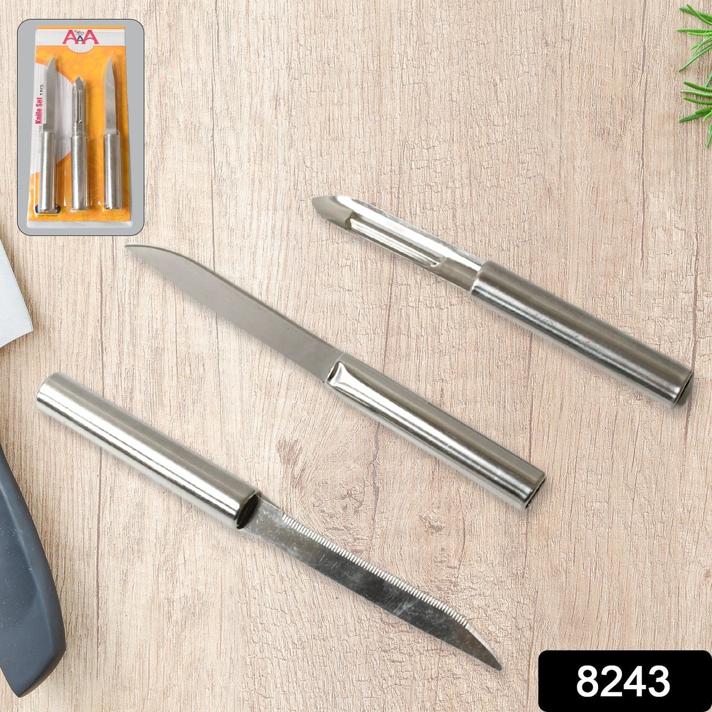 Stainless Steel Multipurpose Sharp Cutting Knife with Non - Slip Handle for Fruit, Meat and Vegetable Chopping (Pack Of 3) - infinityexculsivestore.com
