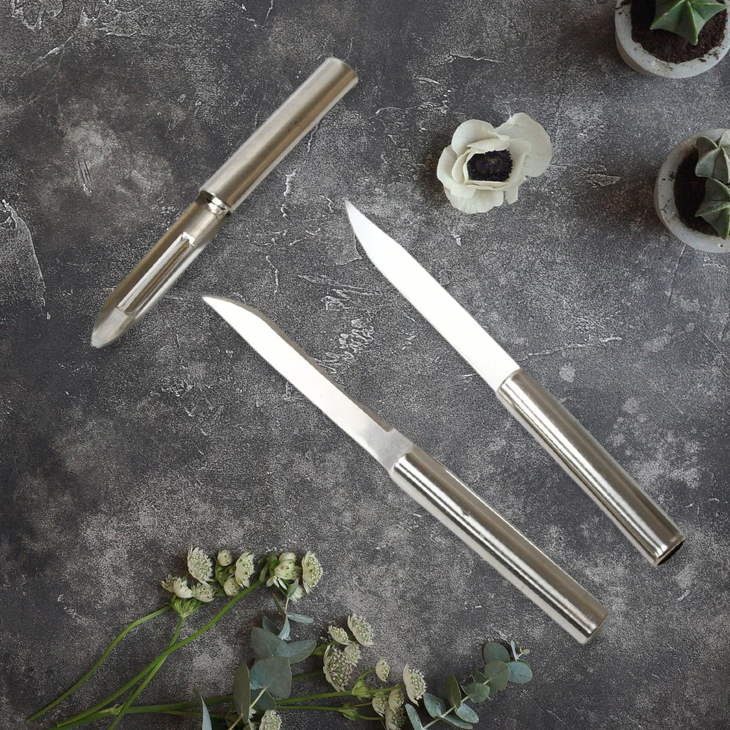 Stainless Steel Multipurpose Sharp Cutting Knife with Non - Slip Handle for Fruit, Meat and Vegetable Chopping (Pack Of 3) - infinityexculsivestore.com