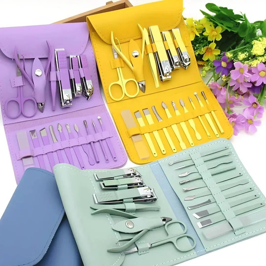 Stainless Steel Professional Manicure Set Nail Cutter For Women Nail Scissors Luxury Grooming Kit Manicure Pedicure Kit For Women Nail Acne Remover needle - infinityexculsivestore.com
