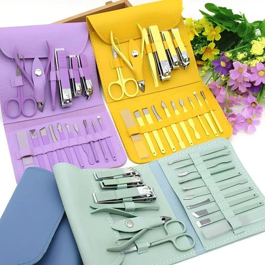 Stainless Steel Professional Manicure Set Nail Cutter For Women Nail Scissors Luxury Grooming Kit Manicure Pedicure Kit For Women Nail Acne Remover needle - infinityexculsivestore.com