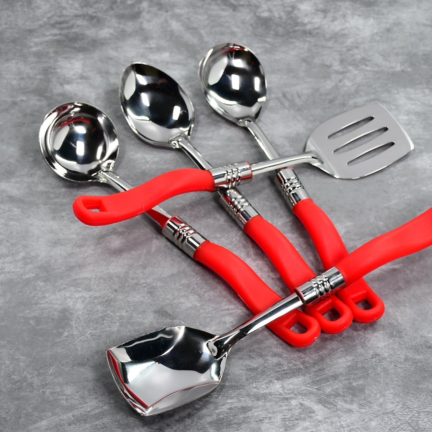 Stainless Steel Serving Spoon Set 5 pcs. - infinityexculsivestore.com