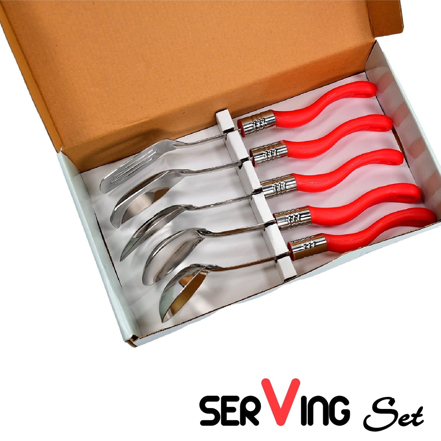 Stainless Steel Serving Spoon Set 5 pcs. - infinityexculsivestore.com