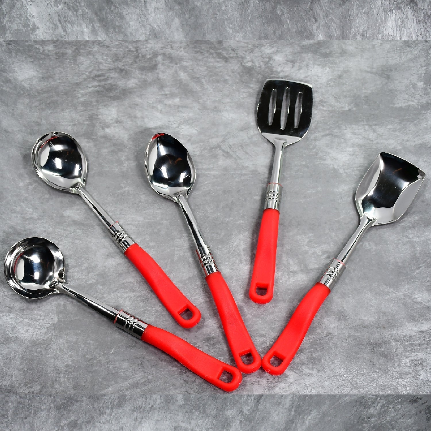Stainless Steel Serving Spoon Set 5 pcs. - infinityexculsivestore.com
