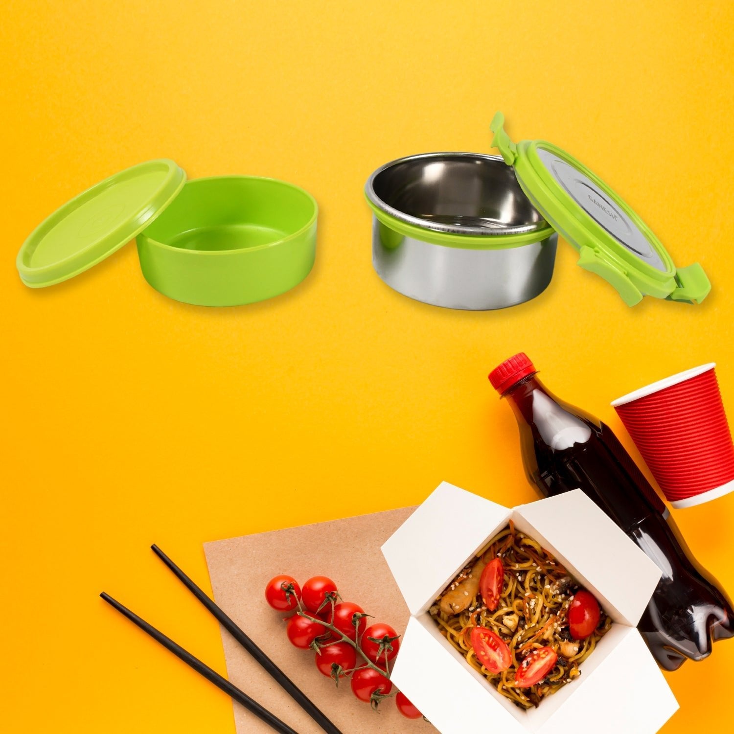 Stainless Steel Tiffin Lunch Box Container / Dabba with 4 Side Clip Lock Lid for Office & School Use/ Food Grade / Air Tight / Easy to Carry / Leak Proof - infinityexculsivestore.com