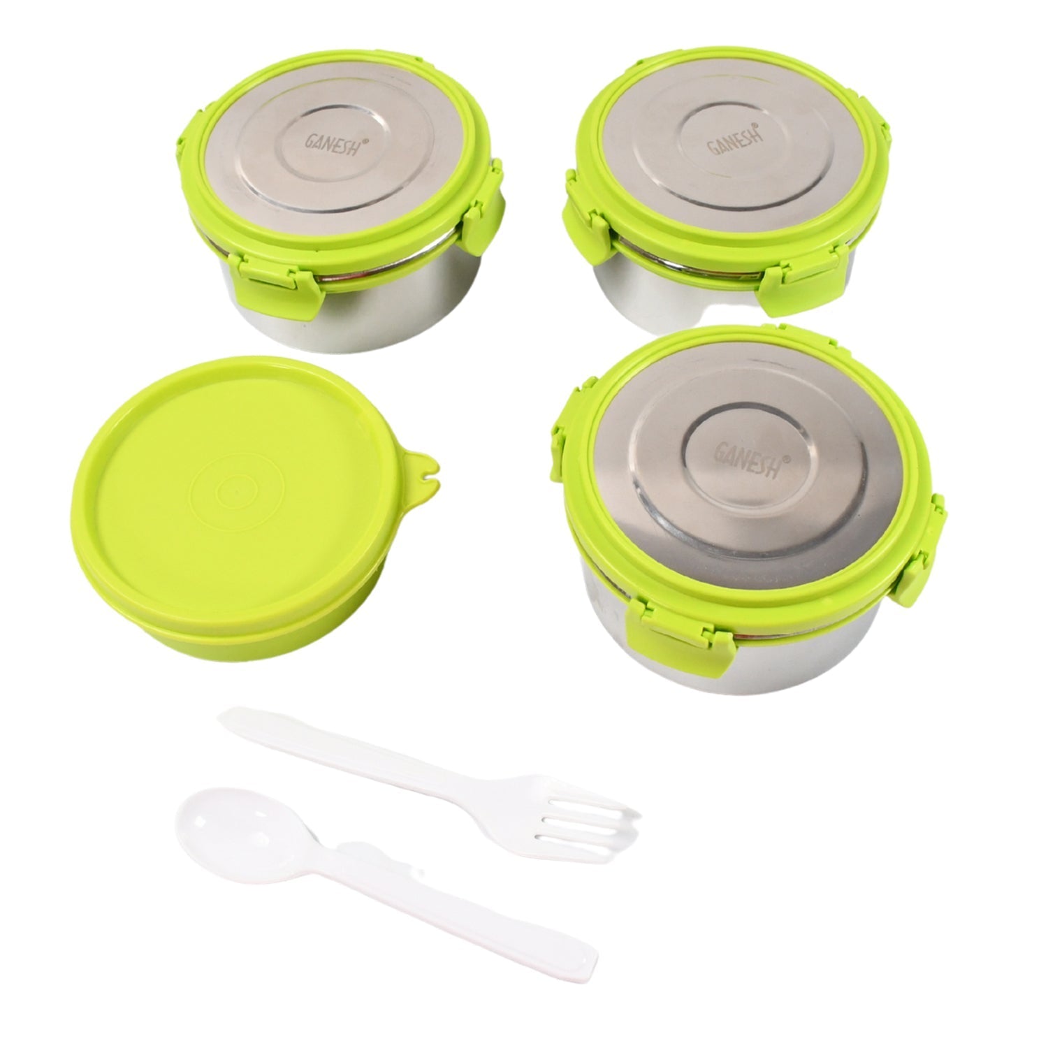 Stainless Steel Tiffin Lunch Box Container / Dabba with 4 Side Clip Lock Lid for Office & School Use/ Food Grade / Air Tight / Easy to Carry / Leak Proof - infinityexculsivestore.com