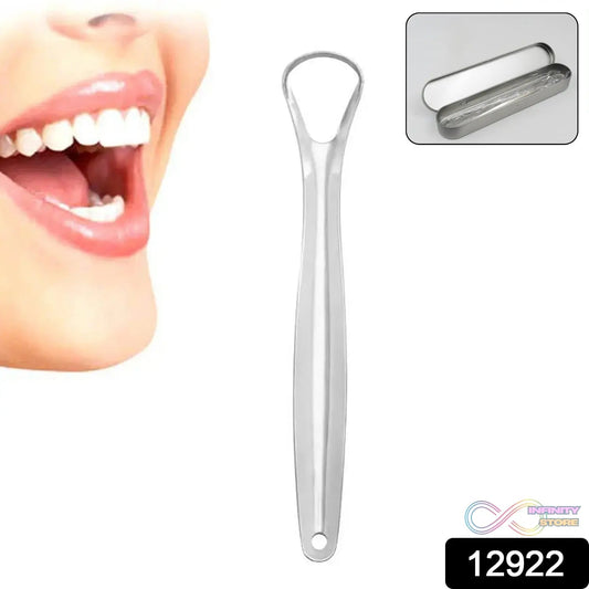 Stainless Steel Tongue Scraper Tongue Cleaners (1Pc With Metal Case) - infinityexculsivestore.com