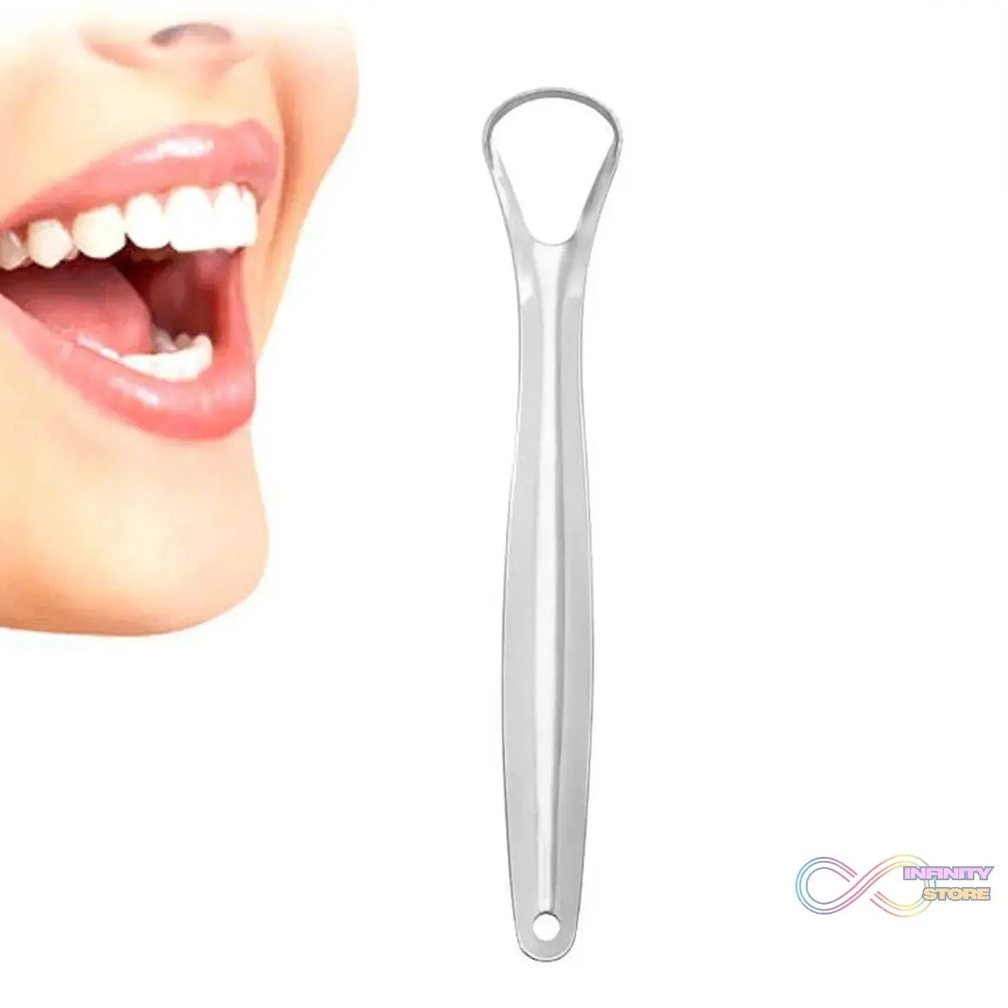 Stainless Steel Tongue Scraper Tongue Cleaners (1Pc With Metal Case) - infinityexculsivestore.com