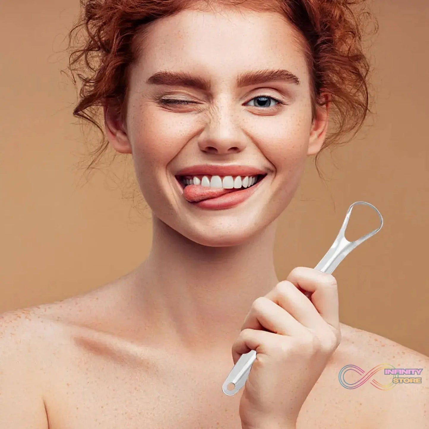 Stainless Steel Tongue Scraper Tongue Cleaners (1Pc With Metal Case) - infinityexculsivestore.com