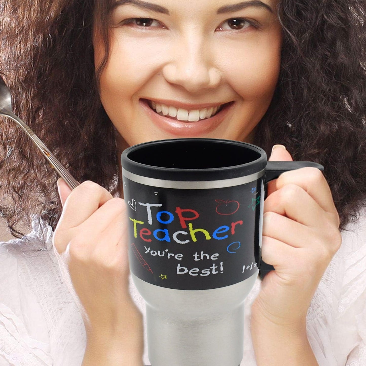 Stainless Steel Vacuum Glass Insulated Glass Coffee Cups Double Walled Travel Mug, Car Coffee Mug (With Lid & Handle) - infinityexculsivestore.com