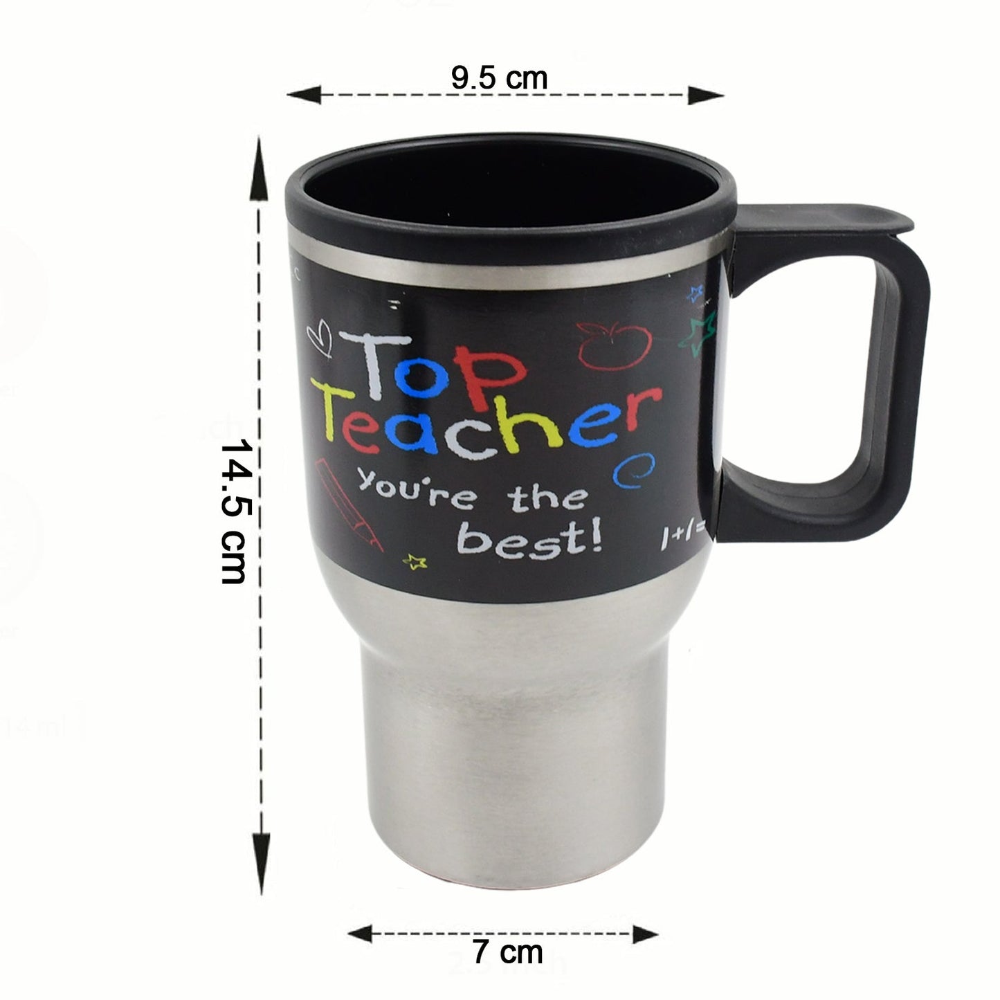 Stainless Steel Vacuum Glass Insulated Glass Coffee Cups Double Walled Travel Mug, Car Coffee Mug (With Lid & Handle) - infinityexculsivestore.com