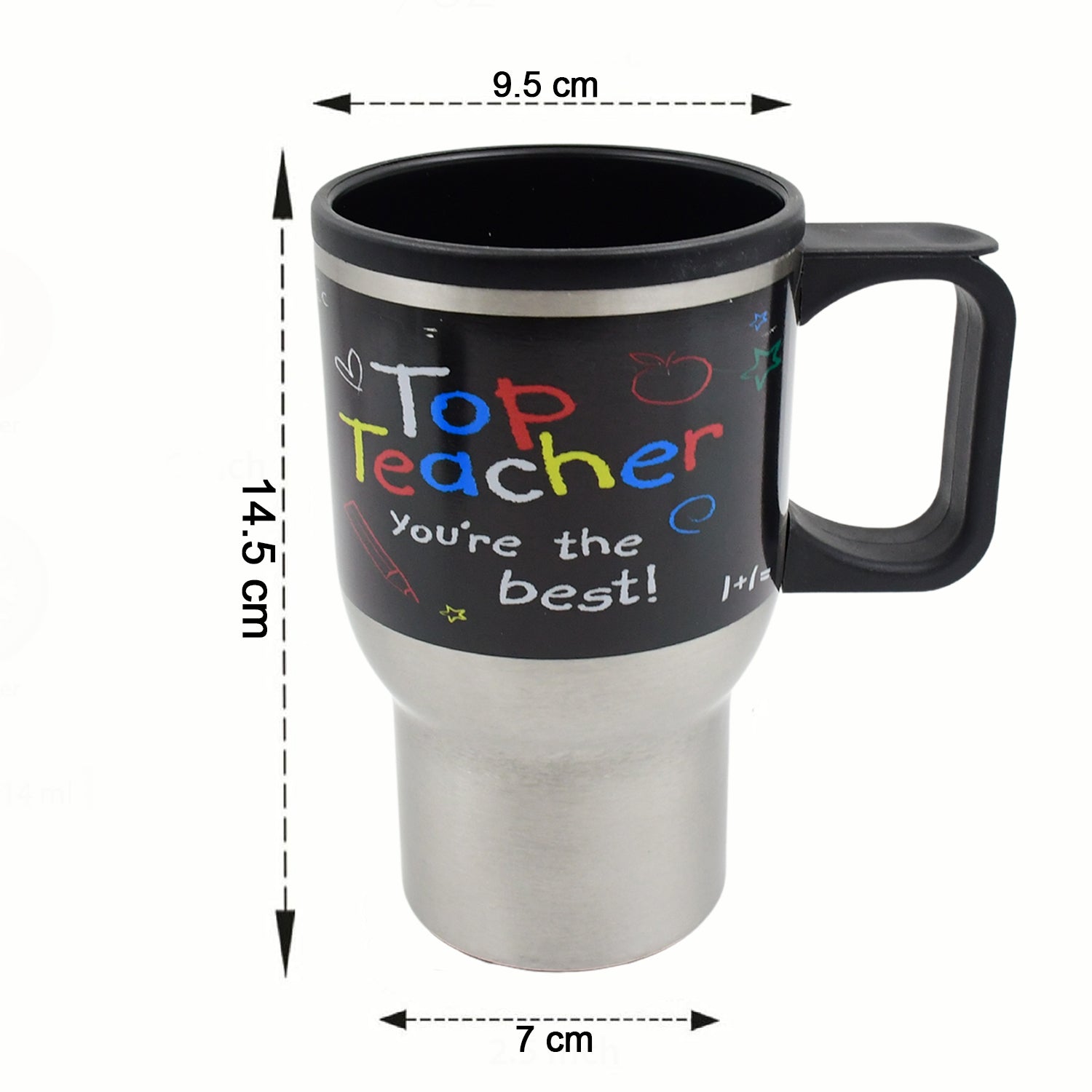 Stainless Steel Vacuum Glass Insulated Glass Coffee Cups Double Walled Travel Mug, Car Coffee Mug (With Lid & Handle) - infinityexculsivestore.com