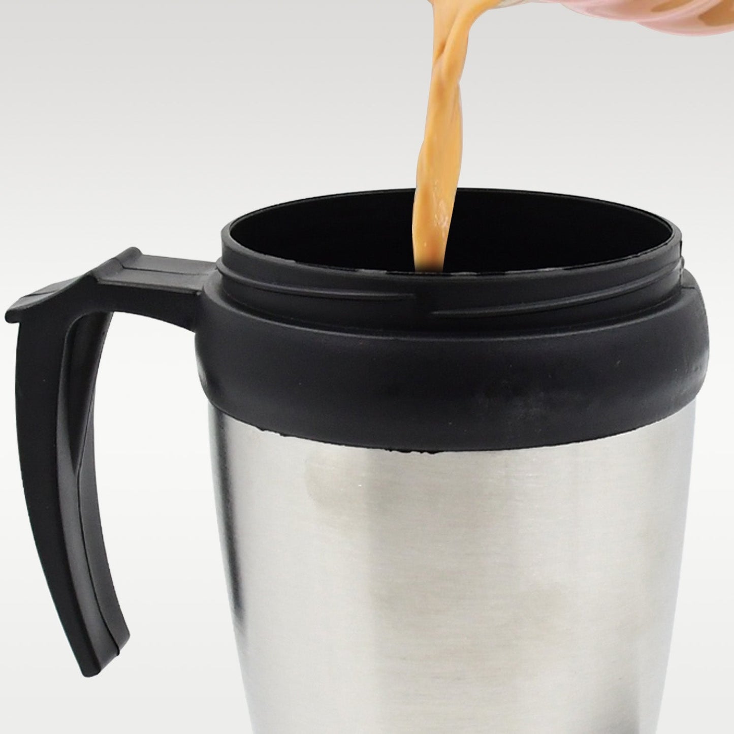 Stainless Steel Vacuum Glass Insulated Glass Coffee Cups (With Lid & Handle / 1 pc) - infinityexculsivestore.com