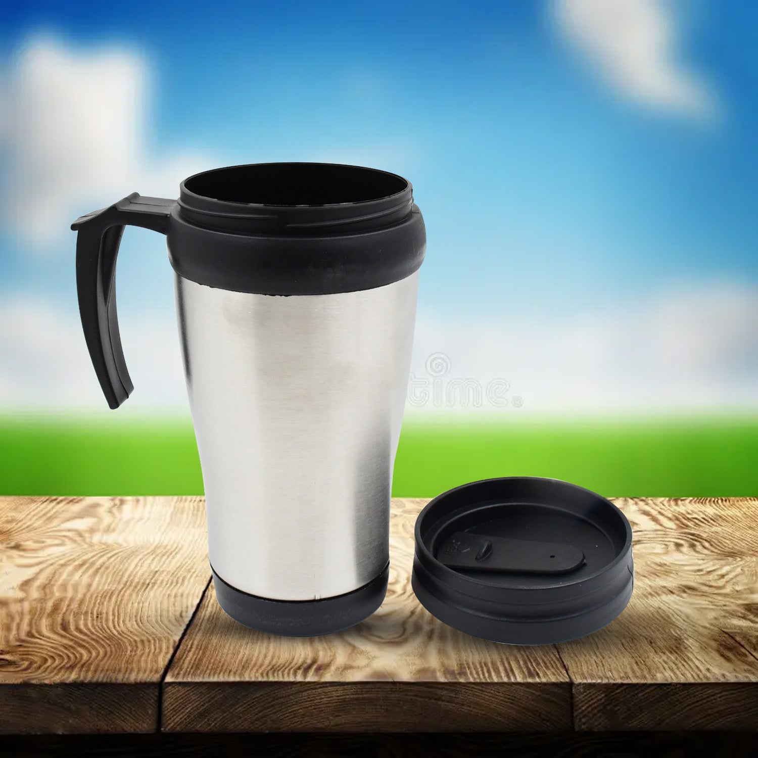 Stainless Steel Vacuum Glass Insulated Glass Coffee Cups (With Lid & Handle / 1 pc) - infinityexculsivestore.com