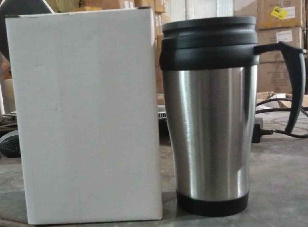 Stainless Steel Vacuum Glass Insulated Glass Coffee Cups (With Lid & Handle / 1 pc) - infinityexculsivestore.com