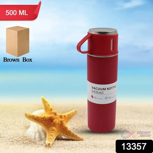 Stainless Steel Vacuum Insulated Water Bottle With Coffee / Tea Mug (500 ML) - infinityexculsivestore.com