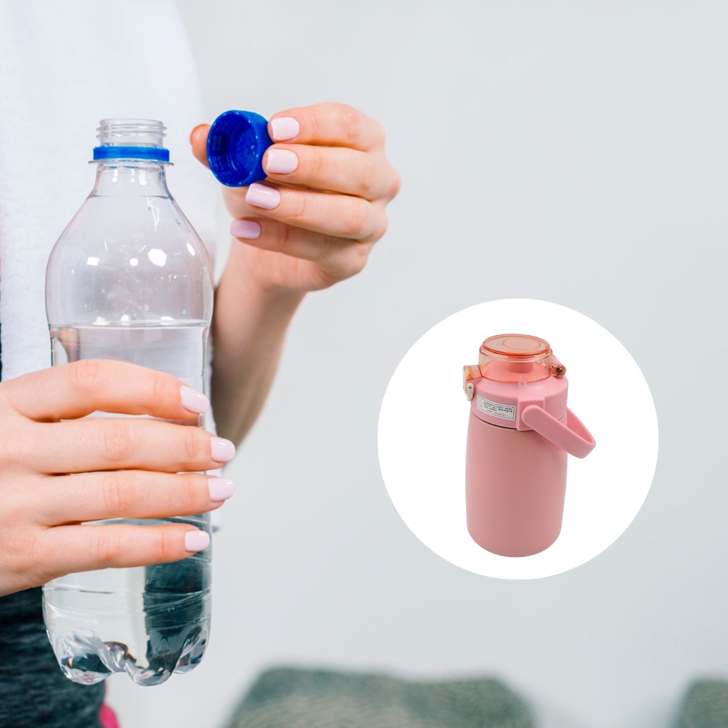 Stainless Steel Vacuum Insulated Water Bottle with Handle & Sticker (700 ML) - infinityexculsivestore.com