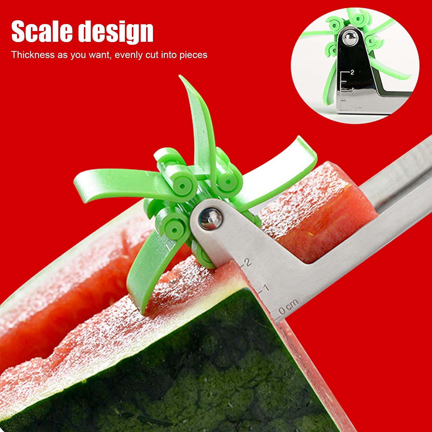 Stainless Steel Washable Watermelon Cutter Windmill Slicer Cutter Peeler for Home / Smart Kitchen Tool Easy to Use - infinityexculsivestore.com