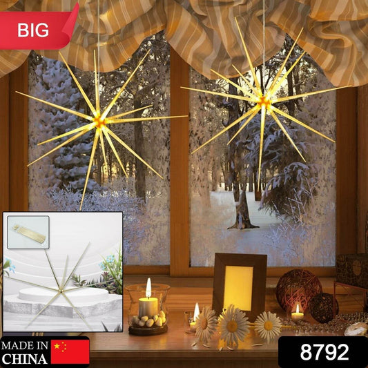 3D Gold Star Hanging Decoration Star, Acrylic Look Hanging Luminous Star for Windows, Home, Garden Festive Embellishments for Holiday Parties Weddings Birthday Home Decoration (Big) - infinityexculsivestore.com