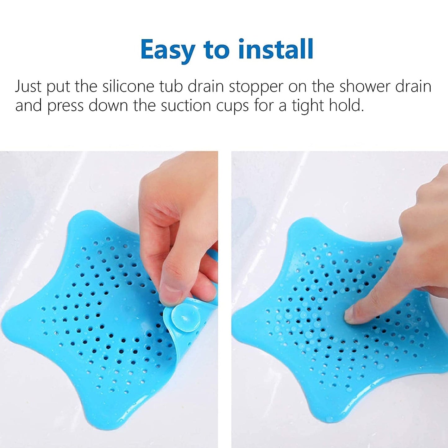 Star Shape Suction Cup Kitchen Bathroom Sink Drain Strainer Hair Stopper Filter, Star Shaped Sink Filter Bathroom Hair Catcher, Drain Strainers Cover Trap Basin (1 Pc) - infinityexculsivestore.com