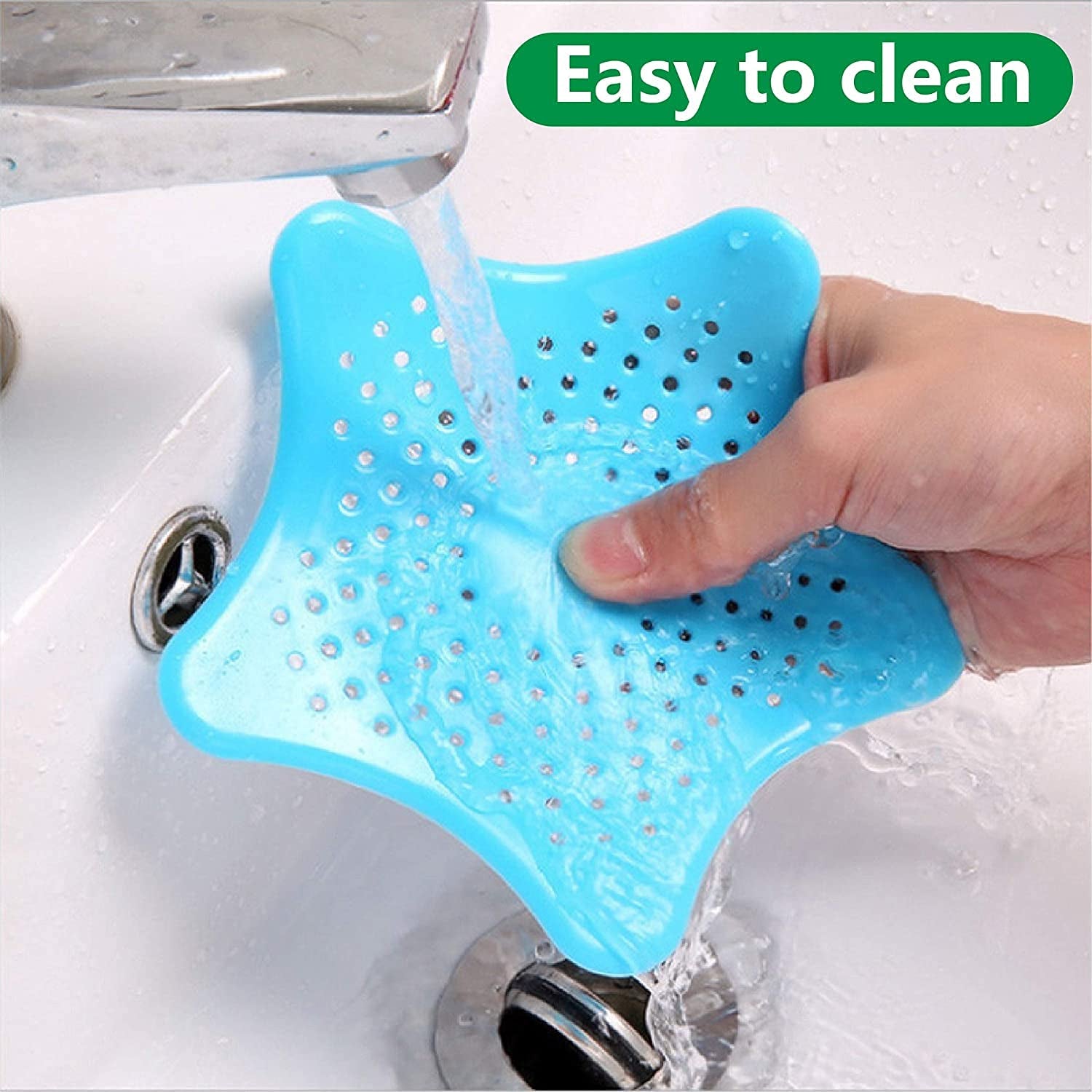 Star Shape Suction Cup Kitchen Bathroom Sink Drain Strainer Hair Stopper Filter, Star Shaped Sink Filter Bathroom Hair Catcher, Drain Strainers Cover Trap Basin (1 Pc) - infinityexculsivestore.com