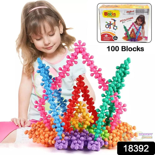 Star Shaped, Star Block Interlocking Blocks Colorful Star Building Blocks (100 Pcs Set) - infinityexculsivestore.com
