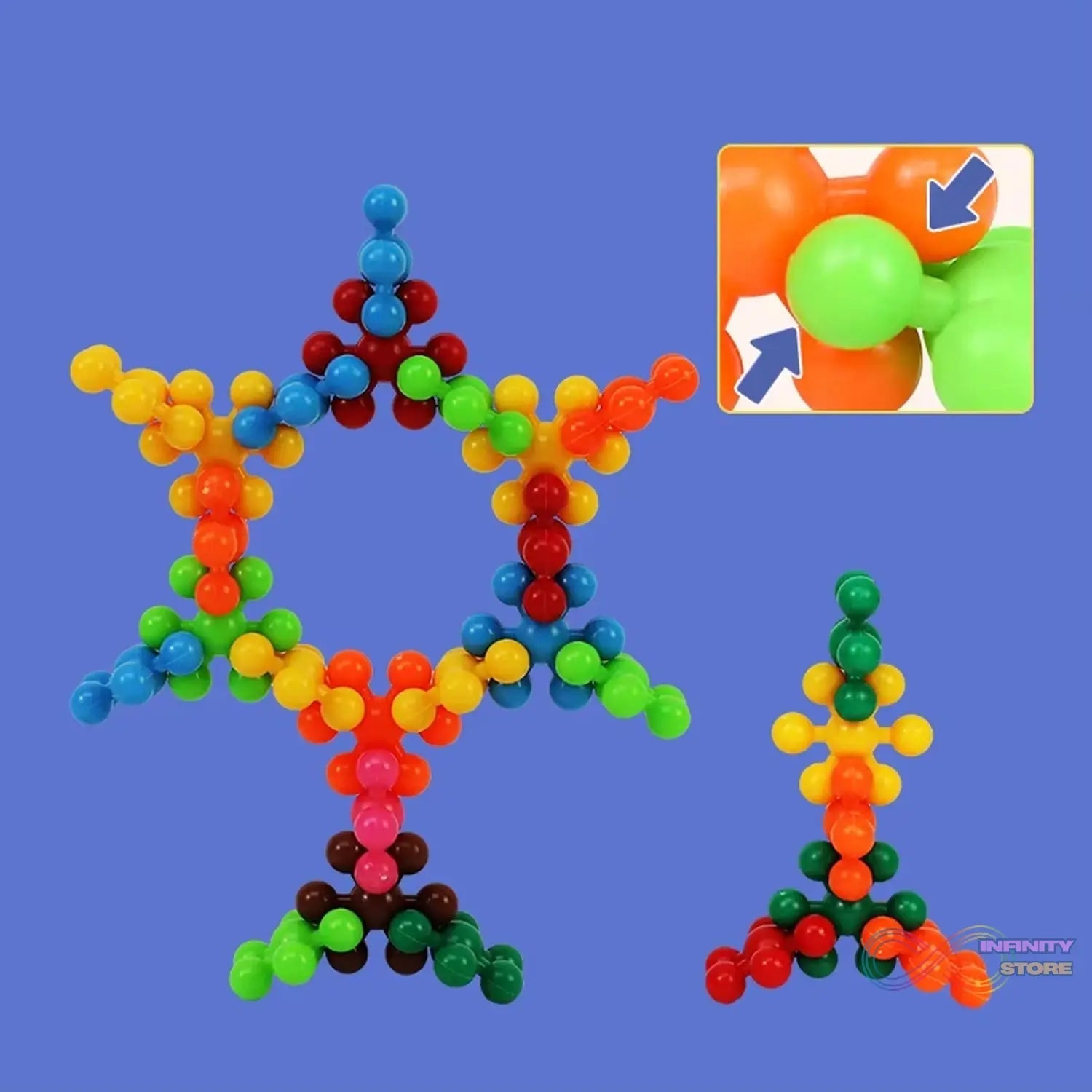 Star Shaped, Star Block Interlocking Blocks Colorful Star Building Blocks (100 Pcs Set) - infinityexculsivestore.com