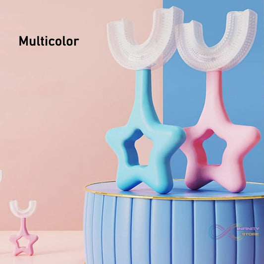 Star / U - Shape Silicone Manual Toothbrush (1 Pc) - infinityexculsivestore.com